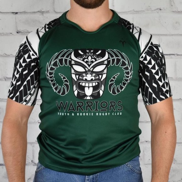 Tytan Warriors Tribal Mask Rugby Jersey Youth L / Mens XS - Picture 4 of 4